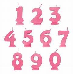 VELA DE NUMEROS ROSA IDEAL PARA FIESTA DE CUMPLEAÑOS 1 PZA