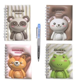 MINI LIBRETA DE ANIMALITOS DISEÑO KAWAII CON BOLÍGRAFO, MODELOS MIXTOS ID: 28873