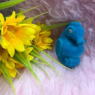 ESTUCHE CABALLITO DE MAR AZUL PARA ANILLOS O ARETES ID 5935