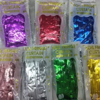 CORTINA METALIZADA TIRAS FOIL COLORES SURTIDOS FIESTA NEON 1 PZA