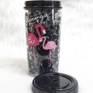 VASO DISEÑO FLAMINGOS EN COLOR NEGRO ID: 21805