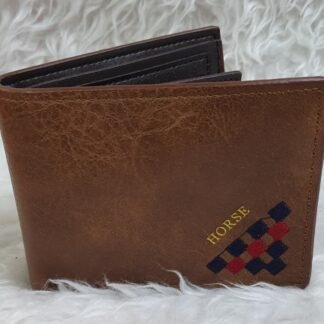 CARTERA CABALLERO PIEL CAOBA DE COLORES Y1-79