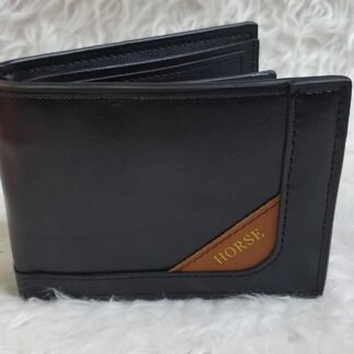 CARTERA CABALLERO NEGRO CON CAFE VENADO Y1-356