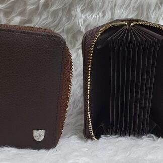 TARJETERO TIPO ACORDEON CAFE OSCURO CON MARRÓN A PZA