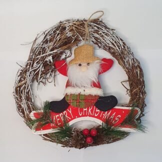 ADORNO CORONA NAVIDEÑA SANTA, RENO O MUÑECO DE NIEVE 1PZ ID 24242