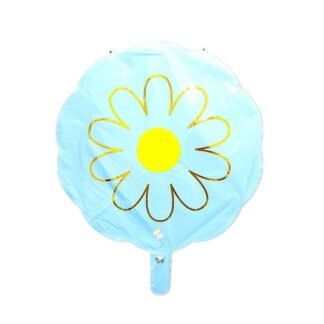 GLOBO METALICO MARGARITA AZUL AGUA CLARO PASTEL FIESTAS 1 PZA