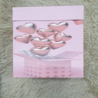 CAJA DE REGALO CHICA CORAZONES ROSA IDEAL PARA DIA DEL AMOR, ANIVERSARIO Y SAN VALENTIN 1 PZA