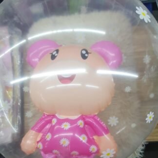 GLOBO DOBLE DE BURBUJA CON NIÑA ROSA FIESTAS/BABY SHOWER 1 PZA