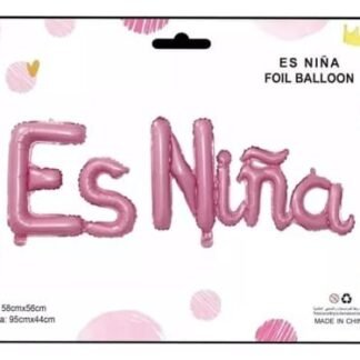 GLOBO METALICO ROSA ES NIÑA IDEAL PARA FIESTA BABY SHOWER 1 PZA