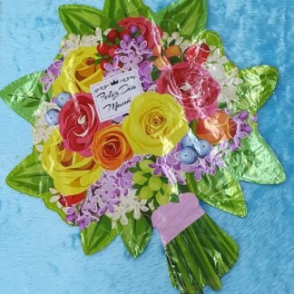 GLOBO METALICO RAMO DE FLORES "FELIZ DIA MAMA" 1 PZA