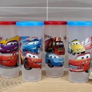 VASO DESECHABLE CON TAPA DISEÑO MIXTO CARS ID 26499