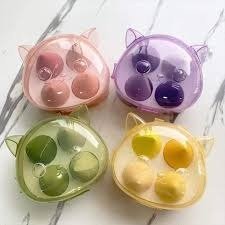 CAJITA GATITO CON 4 ESPONJAS DE HUEVO ID 26576