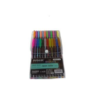 SET DE 24 PLUMAS DE GEL NEON COLOR ID: 27370