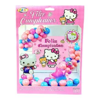 PAQUETE DE GLOBOS FELIZ CUMPLEAÑOS TEMATICA KITTY 1 PZA