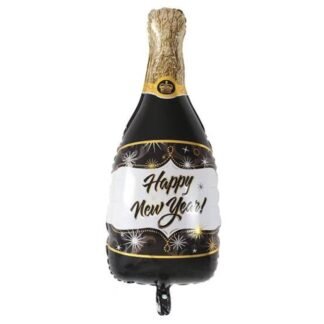 GLOBO METALICO DE BOTELLA GRANDE NEGRO DE NAVIDAD ID 27632