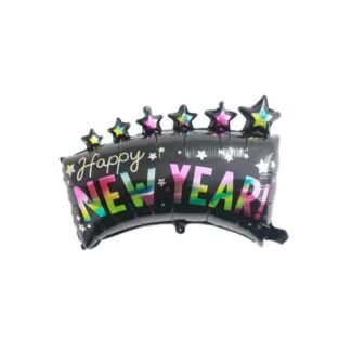 GLOBO METALICO CON ESTRELLAS HAPPY NEW YEAR  ID 27612