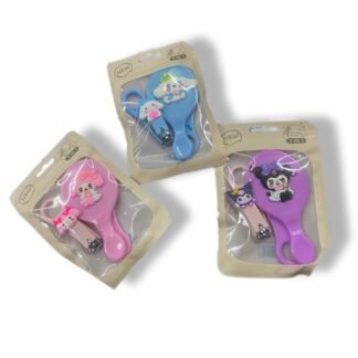 BLISTER INFANTIL PERSONAJES DE KUROMI KAWAII DE ASEO 3 EN 1 CON MINI CEPILLO. CORTAUÑAS Y MINI ESPEJO 1 PZA