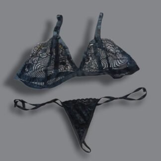 LENCERÍA DE ENCAJE NEGRO CONJUNTO