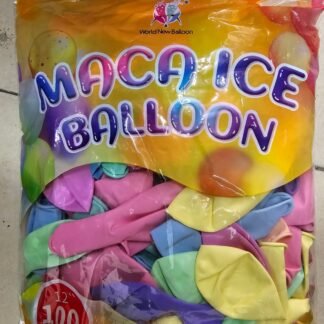 PAQUETE CON 100 GLOBOS PASTEL MIXTOS 12" IDEAL PARA FIESTAS 1 PZA