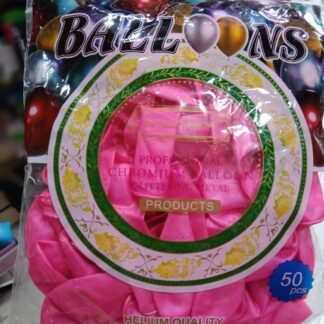 PAQUETE CON 50 GLOBOS LÁTEX ROSA NEÓN FUCSIA CROMADO 12" CALIDAD HELIO 1 PZA