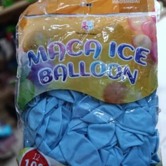 PAQUETE CON 100 GLOBOS CROMADO AZUL CLARO 12" 1 PZA