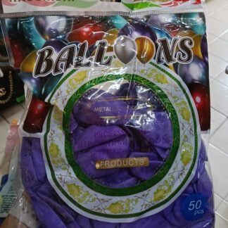 PAQUETE 50 GLOBOS LÁTEX HAOSHIDA MORADO CROMADO VIOLETA 12" CALIDAD HELIO 1 PZA