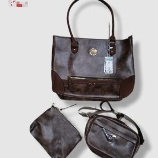 PAQUETE CON 3 BOLSAS PARA DAMA CAFÉ MODA CASUAL ELEGANTE