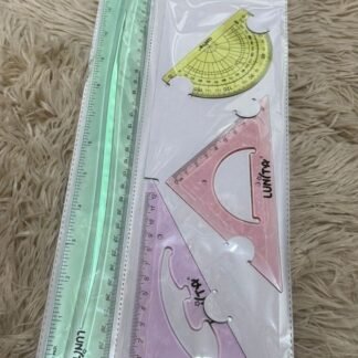 JUEGO DE GEOMETRIA 4 PZS FLEXIBLE COLOR PASTEL