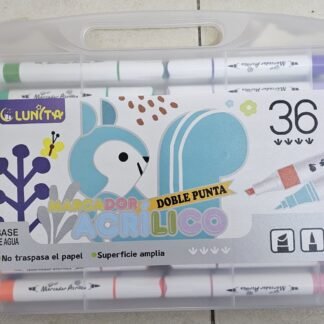 PLUMONES DOBLE PUNTA ACRILICOS 36 PZS