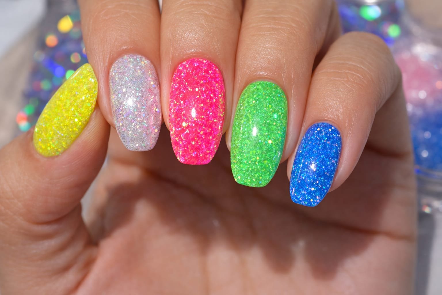 PIGMENTO CON GLITTER DECORACION NEON PARA UÑAS - Imagen 2