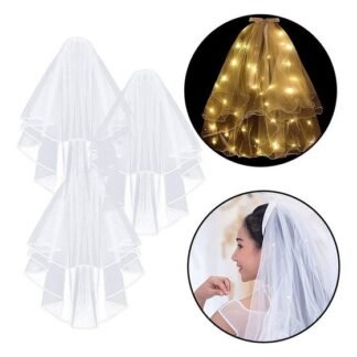 VELO ILUMINADO CON LUZ LED CALIDA NOCHE ESPECIAL MATRIMONIO 1 PZA