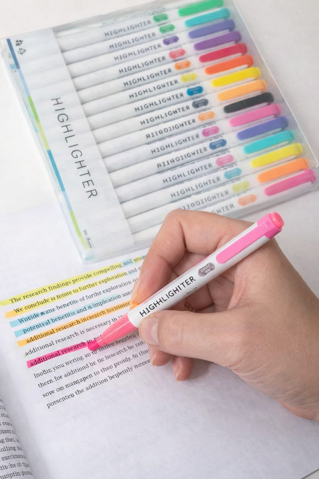 PACK 25 PZS HIGHLIGHTER MARCATEXTOS DE COLORES PUNTA CINCEL - Imagen 2