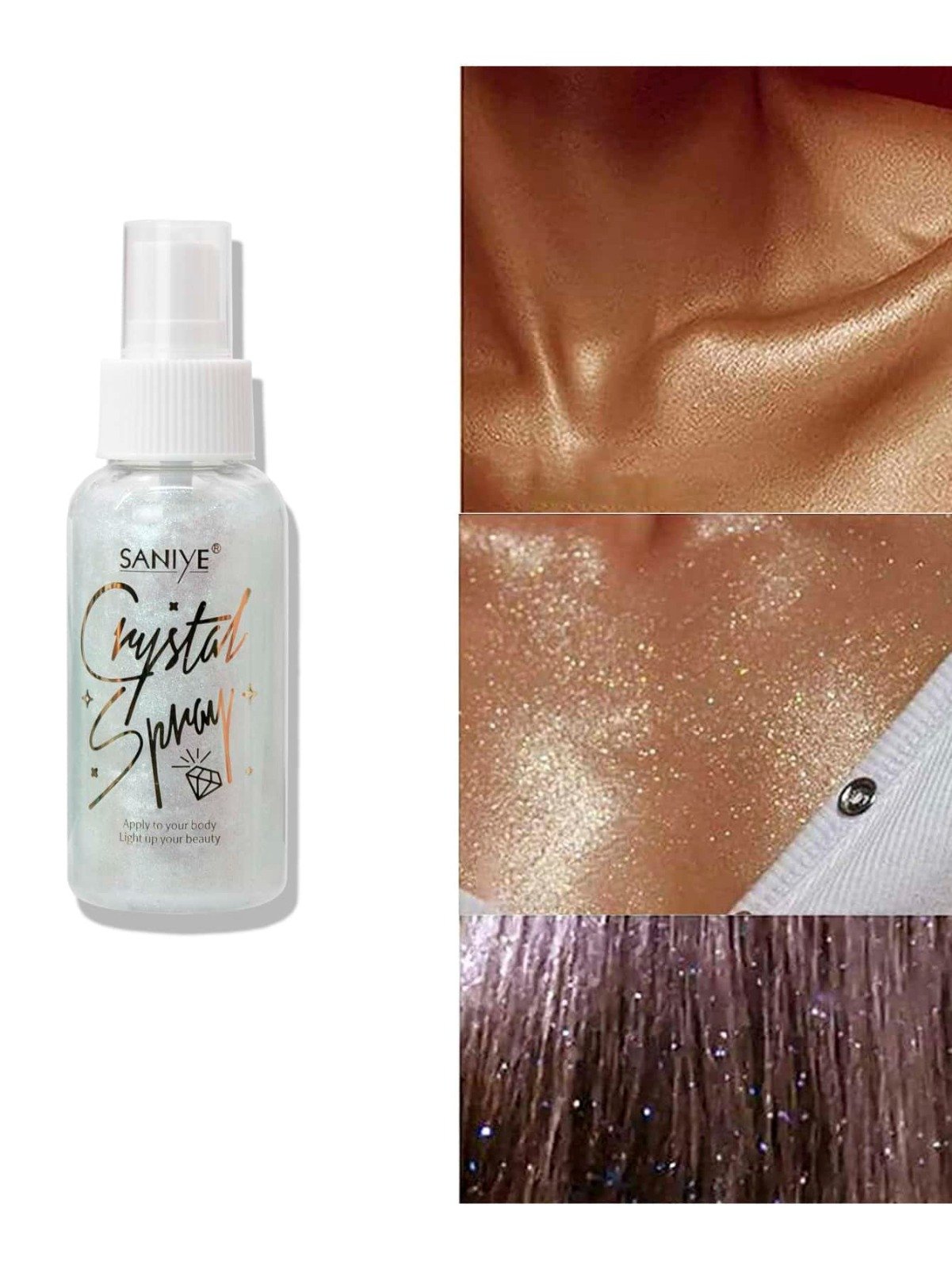 SPRAY ILUMINADOR LIQUIDO CORPORAL Y FACIAL SANIYE - Imagen 2