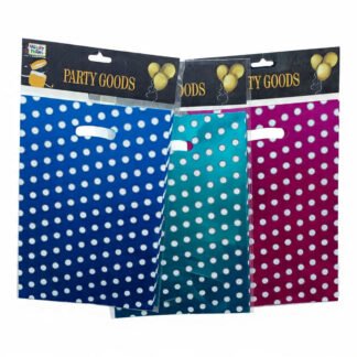 PACK 10 PZS BOLSA DE REGALO METALICA COLOR CON PUNTOS BLANCOS
