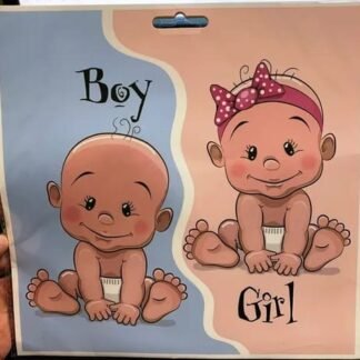 KIT 3 PZS REVELACION DE GENERO: GLOBO GIGANTE NEGRO + CONFETI ROSA Y AZUL