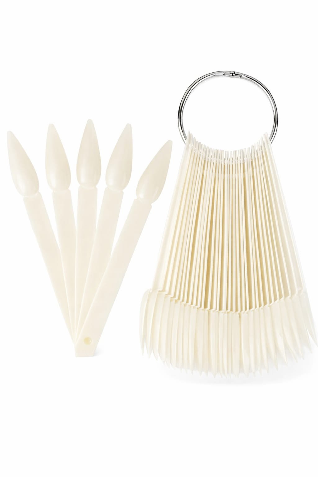 MUESTRARIO DE UÑAS BEIGE TIPO BALLERINA CON 50 PZS