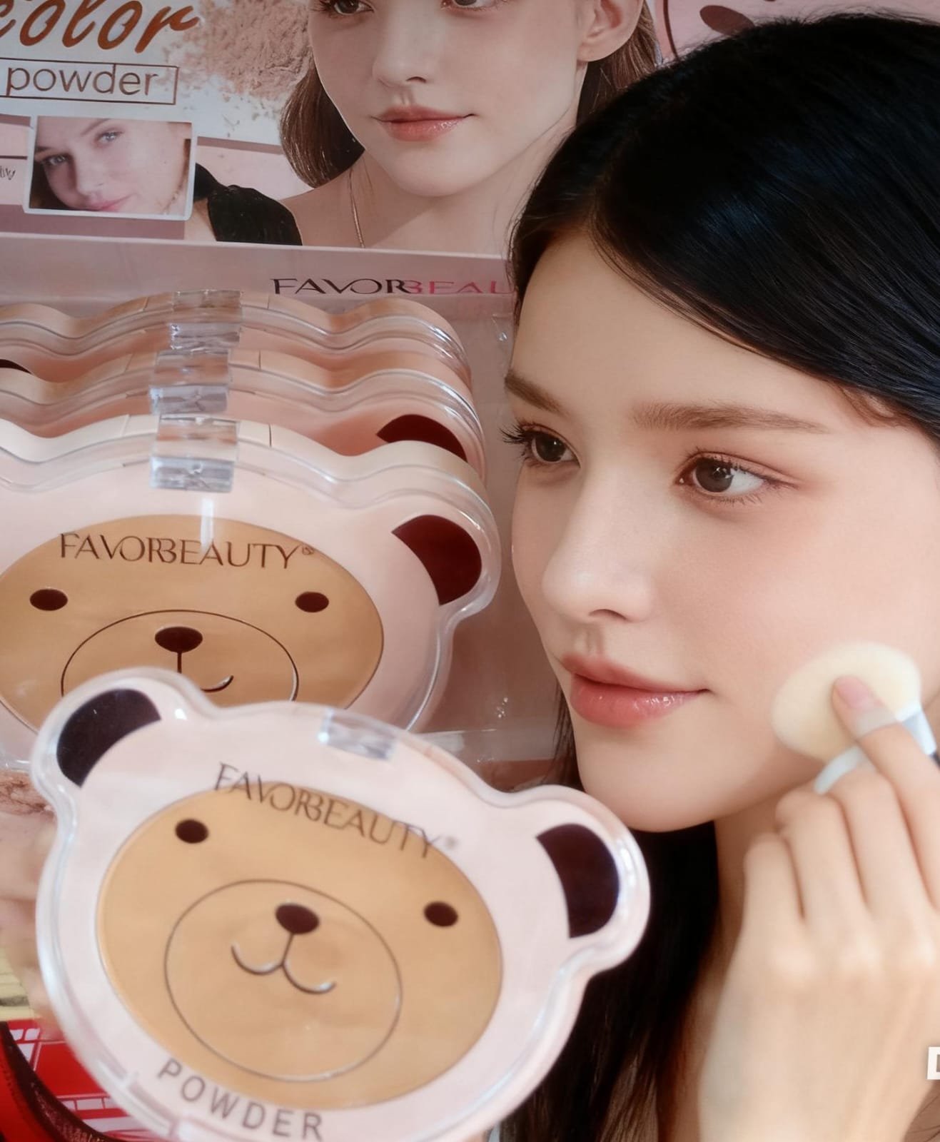 POLVO COMPACTO FAVORBEAUTY DISEÑO OSITO ACABADO MATE - Imagen 2
