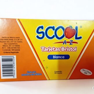 TARJETA BLANCA BRISTOL SCOOL 2 PZS INDIVIDUALES PARA USO ESCOLAR Y OFICINA