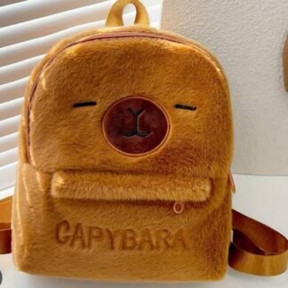 MOCHILA CAPIBARA CHICA KAWAII AFELPADA INFANTIL ESCOLAR