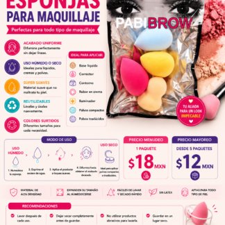 PAQUETE PABIBROW CON 4 ESPONJAS DE COLORES