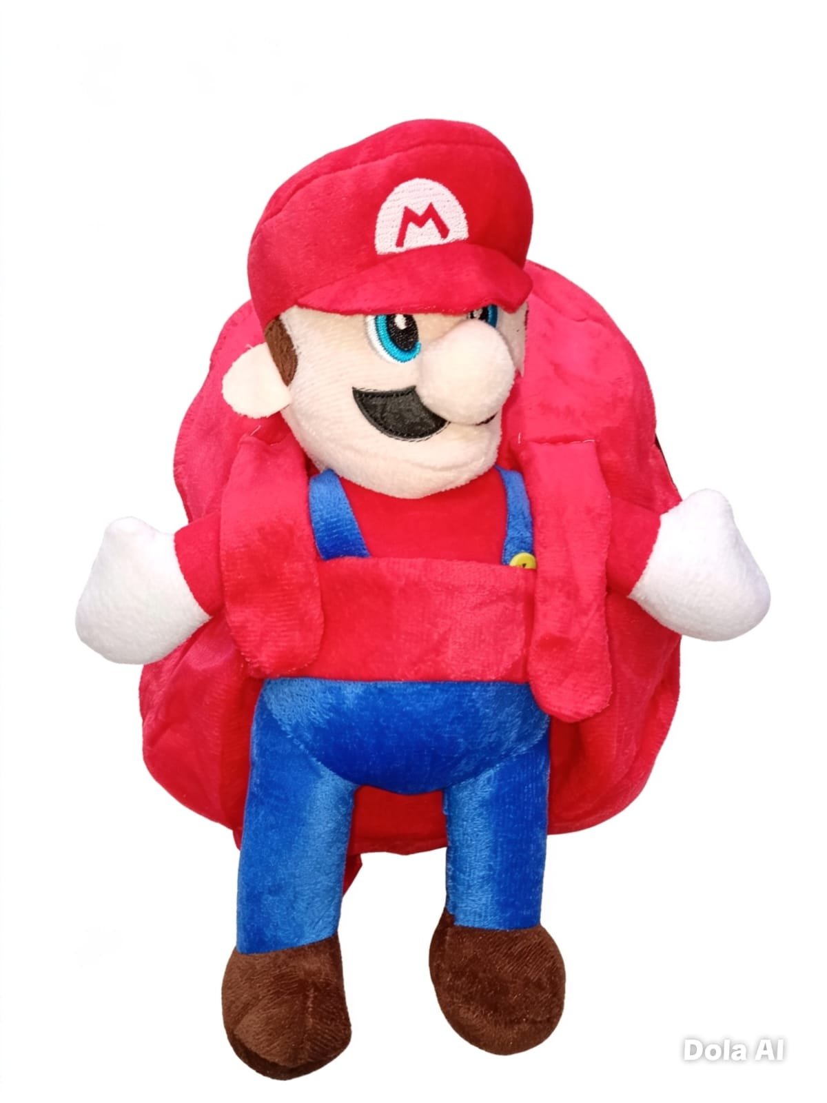 PEQUEÑA MOCHILA INFANTIL AFELPADA ROJA PELUCHE MARIO
