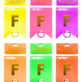 BANDERIN FELIZ CUMPLEAÑOS COLORES NEON