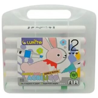 PLUMONES ACRILICOS PUNTA DOBLE 12PZ