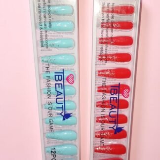 SET DE UÑAS DECORADAS TBEAUTY CON 12 PZS