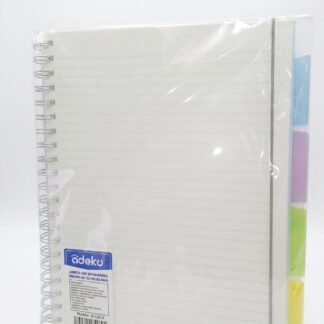 LIBRETA CON SEPARADORES A4 RAYA 120 HOJAS