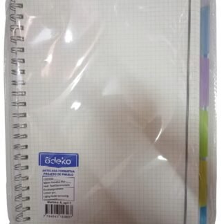 LIBRETA CON SEPARADORES A4 CUADRO CHICO 120 HOJAS