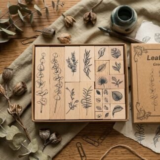 KIT DE SELLOS DE MADERA DISEÑO FLORES