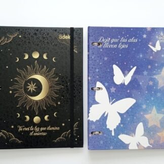 CARPETA CON ARGOLLAS Y STICKERS VARIOS MOD