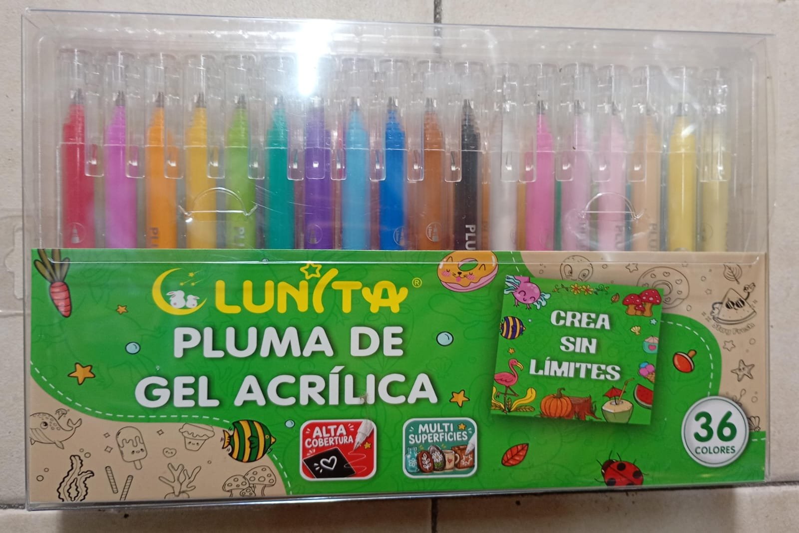 SET PLUMAS DE GEL ACRILICA 36PZ