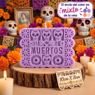 Vela Artesanal Aromática Papel Picado Jumbo 10 x 8 cm